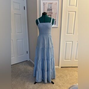 Commense Light Blue Striped Maxi Dress